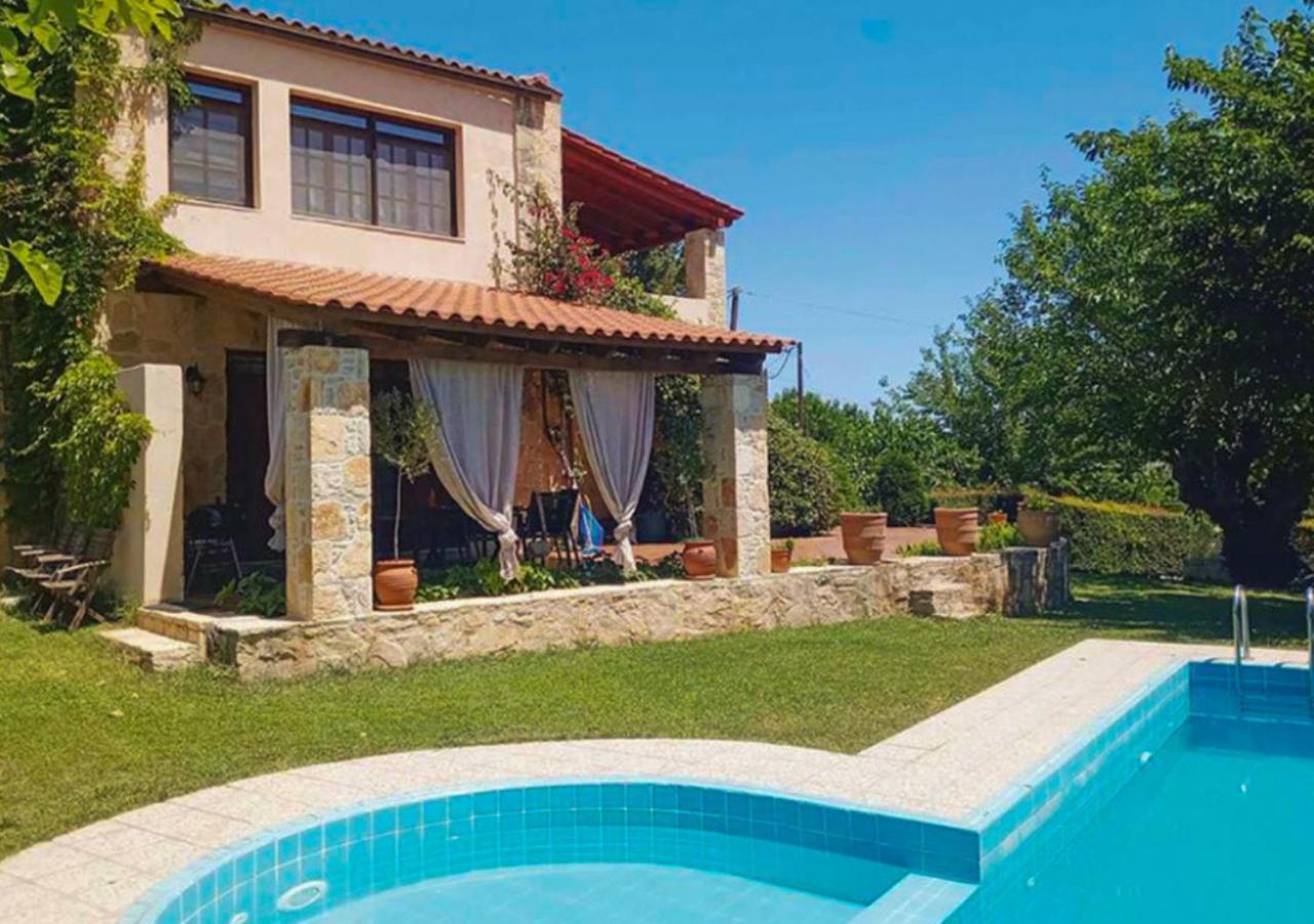 Villa Skine With Private Pool And Garden 干尼亞 外观 照片